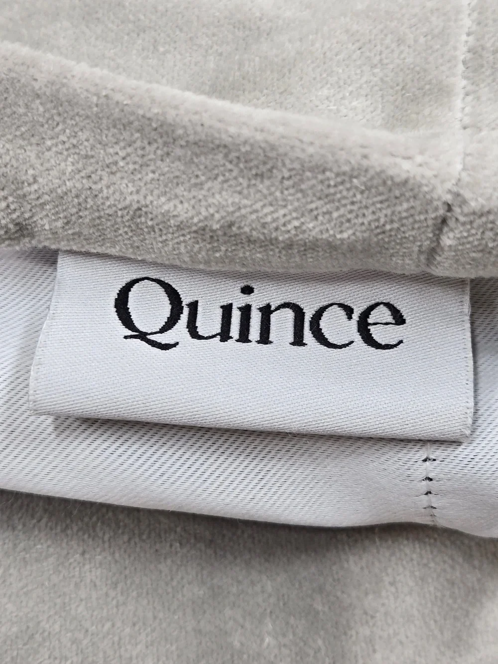 QUINCE Set Of 2 48x84 Cotton Velvet True Blackout Curtains Light Grey 9324
